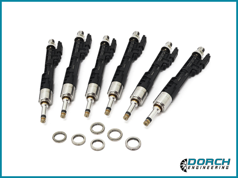 N55/S55 High Flow Injectors With A White Background